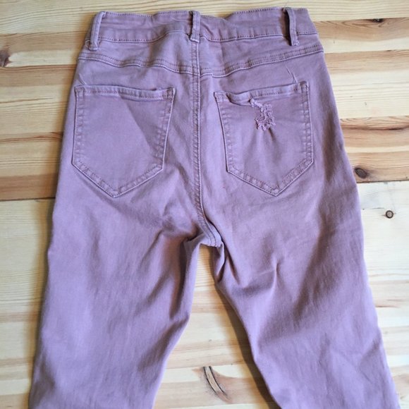 2 Pairs Distressed Ripped High Rise Skinny Jeans - Picture 8 of 16